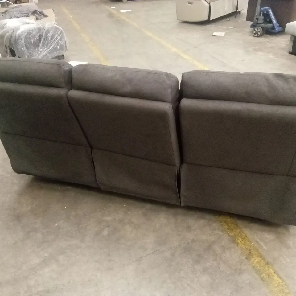 ALBION CHENILLE 3 SEATER HIGH BACK MANUAL RECLINER SOFA - CHARCOAL RRP £679