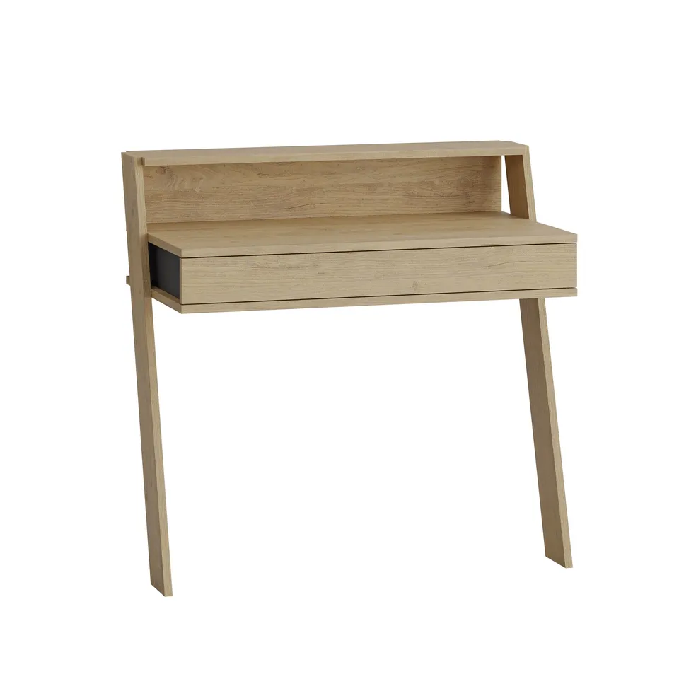 BOXED COWORK MODERN DESK WALL MOUNTED WITH DRAWER WIDTH 94CM IN OAK