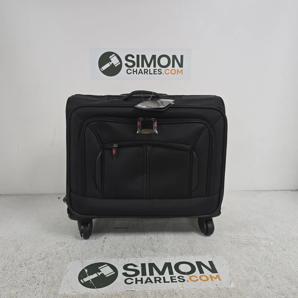 AEROLITE BLACK PORTABLE OFFICE SUITCASE THE SINGAPORE COLLECTION ON WHEELS