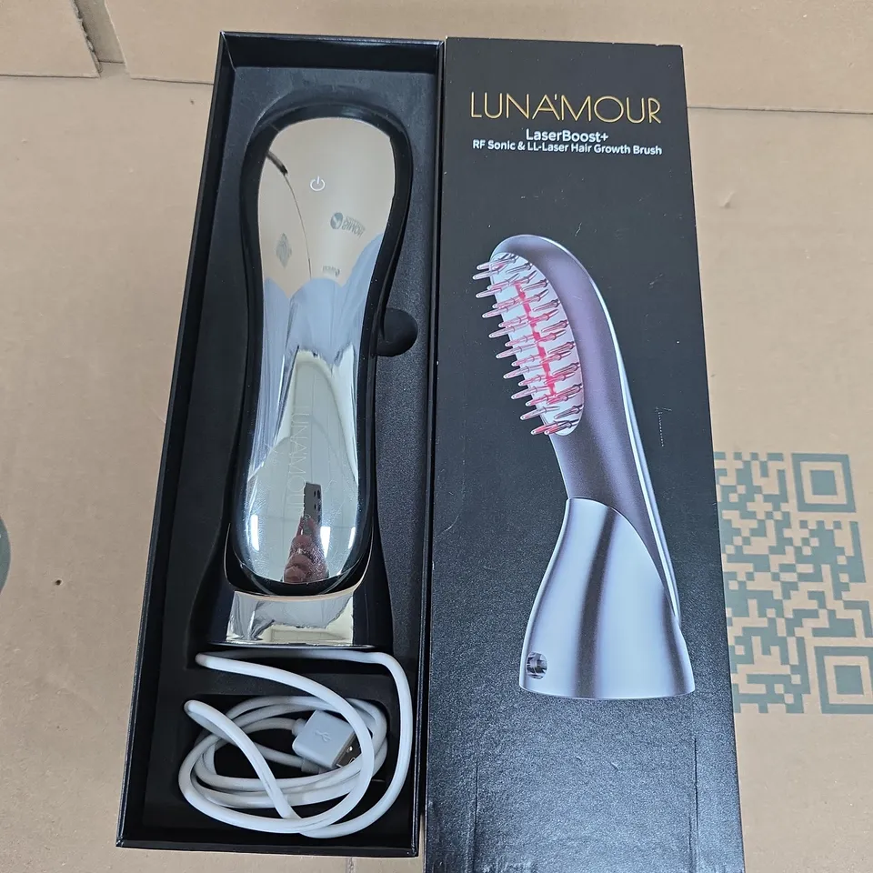 LUNAMOUR LASERBOOST+ RF SONIC & LL-LASER HAIR GROWTH BRUSH – BOXED