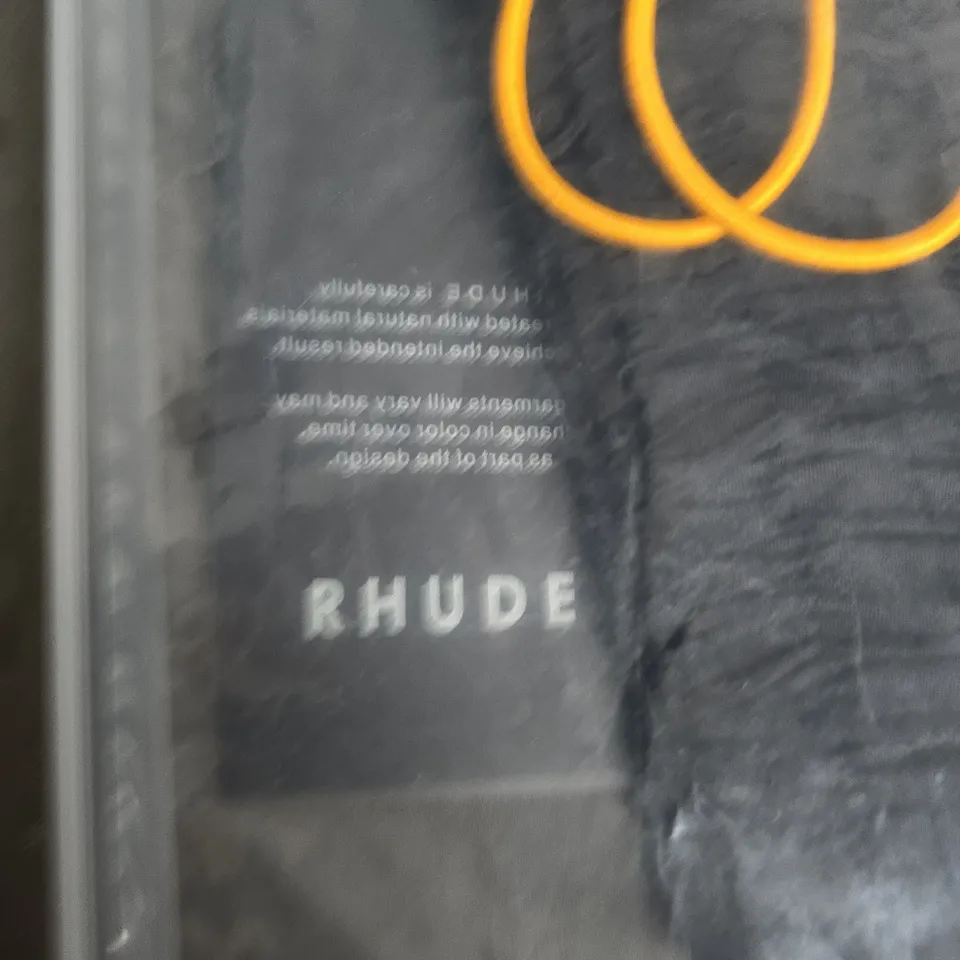 RHUDE BLACK SWIMSHORTS – SIZE S 