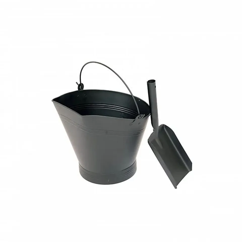 OYPLA HEAVY DUTY STEEL FIREPLACE COAL BUCKET SCUTTLE HOD WITH SHOVEL