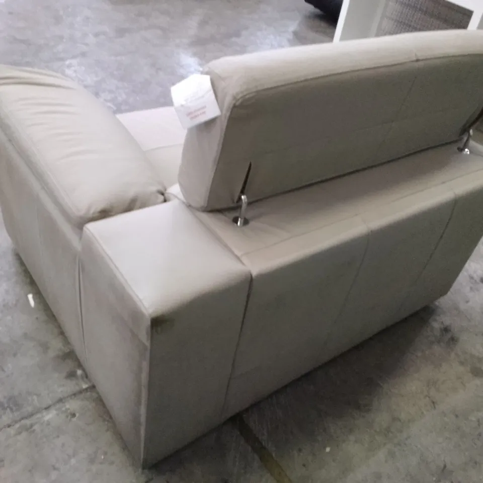 QUALITY DESIGNER LHF SOFA SECTION - IVORY LEATHER