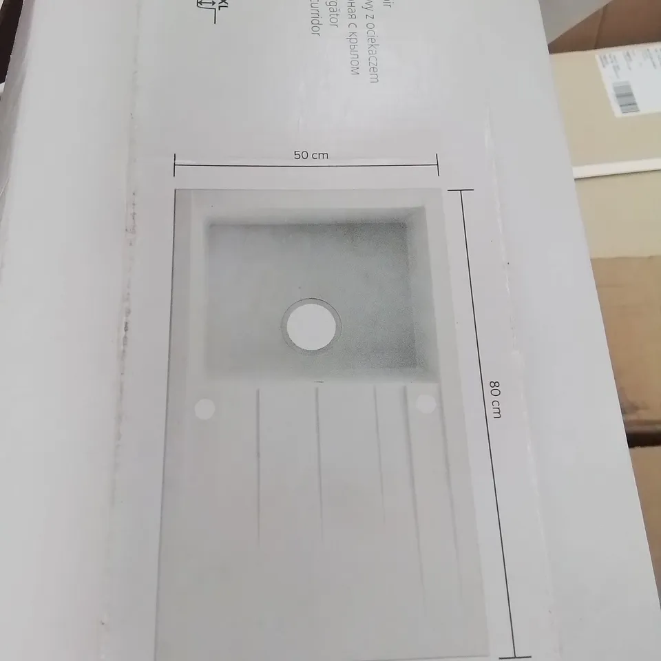COOKE & LEWIS ISING SINGLE BOWL REVERSIBLE WHITE COMPOSITE SINK & DRAINER