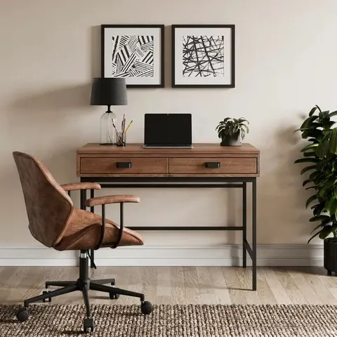 BOXED FULTON DRAFTSMAN DESK, PINE EFFECT (1 BOX)