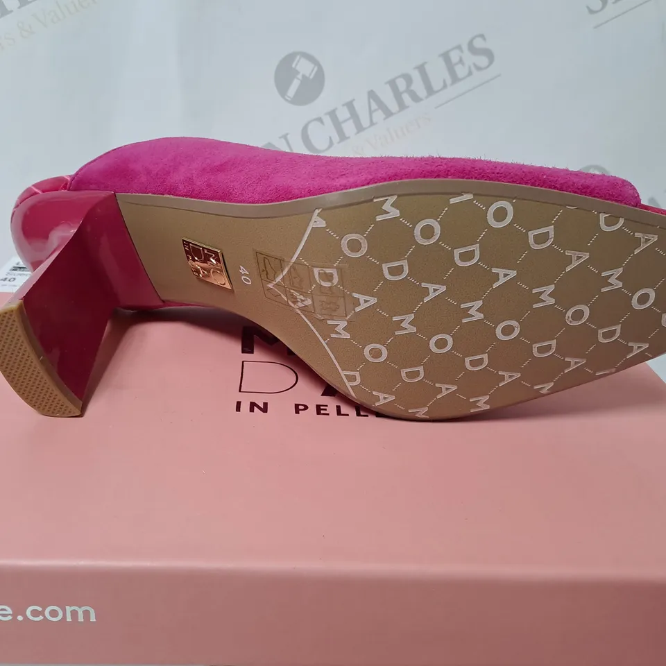 MODA IN PELLE LARYSSA SLIP ON PEEP TOE HEELED SANDAL SIZE 6.5 IN PINK 