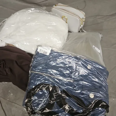 APPROXIMATELY 30 ASSORTED CLOTHING ITEMS IN VARIOUS SIZES, STYLES & COLOURS TO INCLUDE BRANDS SUCH AS ASOS, MNG, STRADIVARIUS, ETC - COLLECTION ONLY