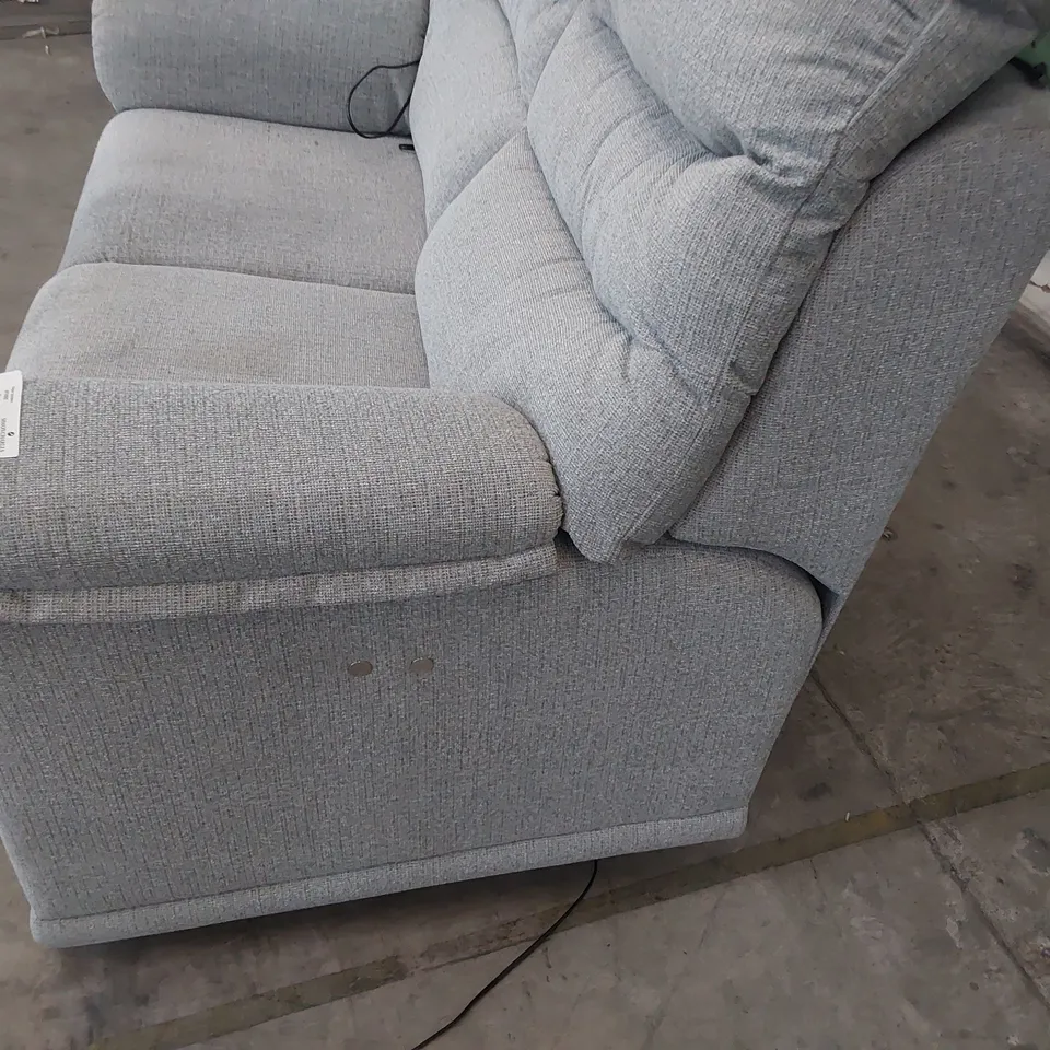 QUALITY BRITISH DESIGNER G PLAN POWER RECLINING TWO SEATER SOFA GREY FABRIC