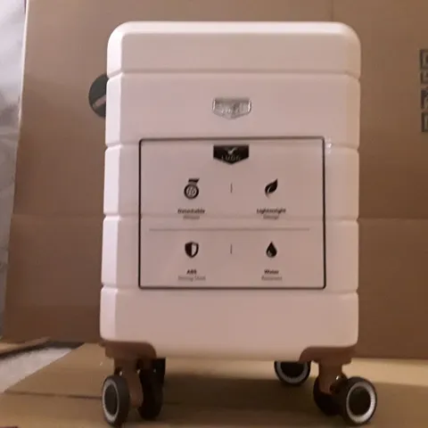 UNBOXED KEPLIN LUGG SMALL SIZE TRAVEL LUGGAGE WITH WHEELS CREAM COLOUR