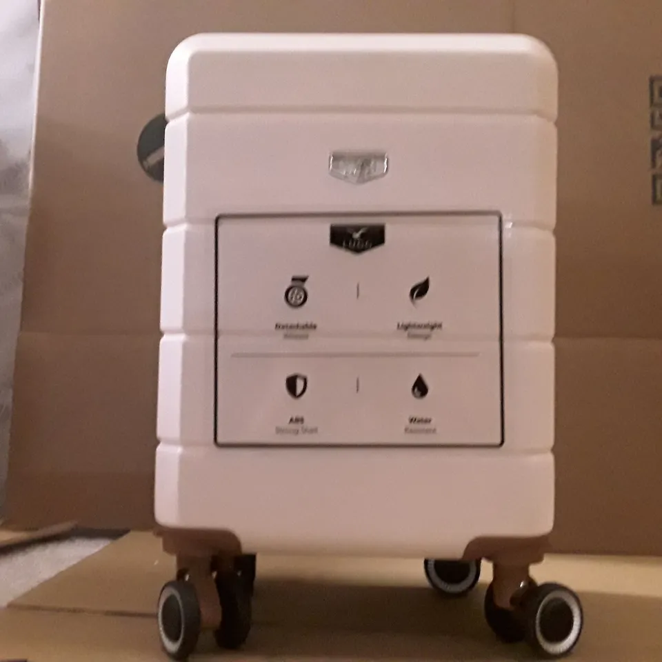 UNBOXED KEPLIN LUGG SMALL SIZE TRAVEL LUGGAGE WITH WHEELS CREAM COLOUR