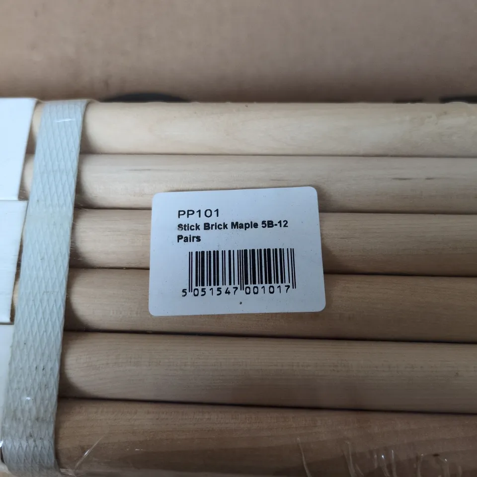 12 BRAND NEW PAIRS OF MAPLE 5B-12 DRUMSTICKS 