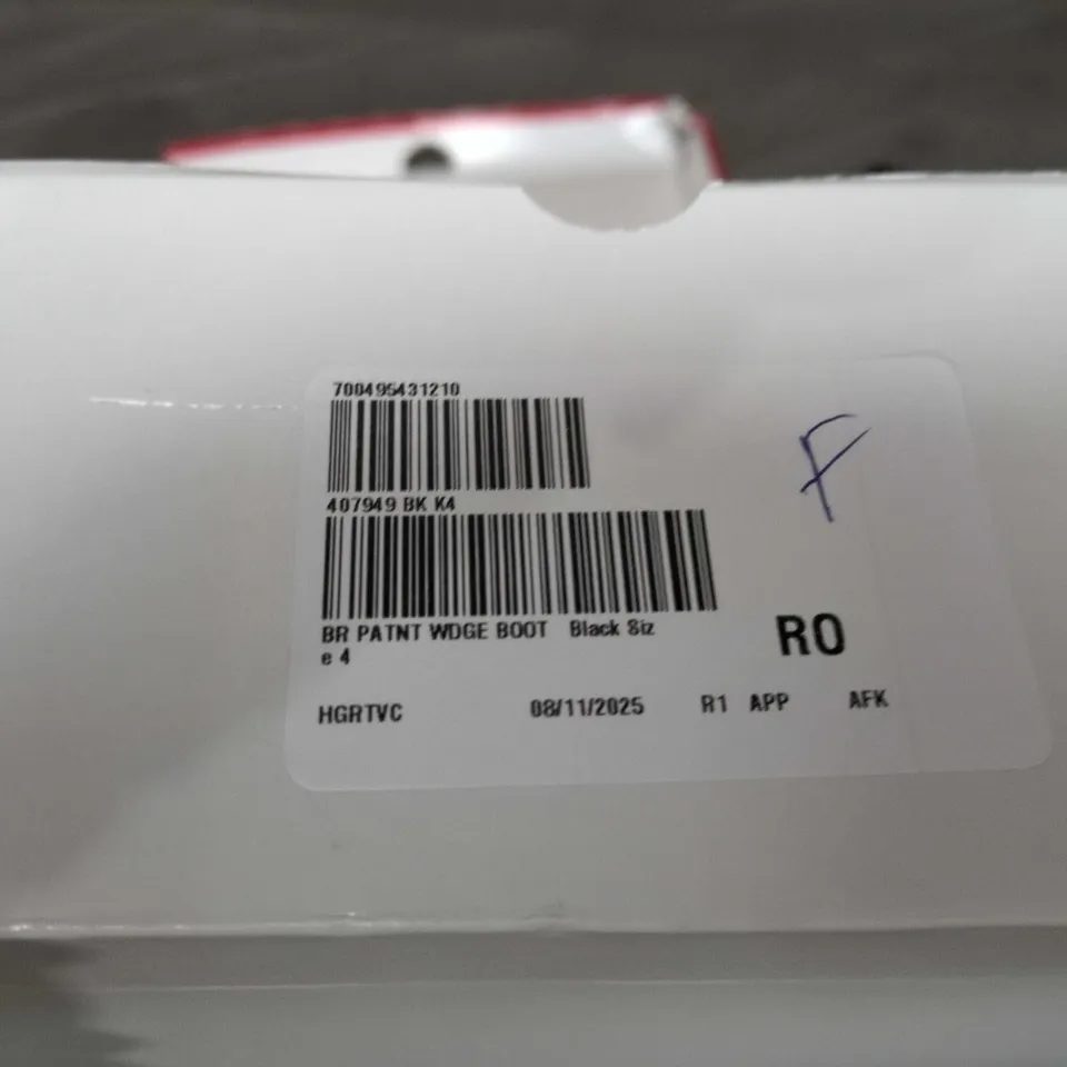 RIEKER BLACK PATENT LEATHER WEDGE BOOT – ANKLE BOOT - SIZE 37