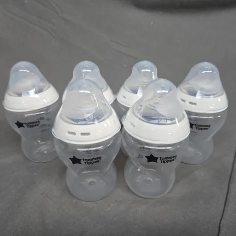 TOMMEE TIPPEE NATURAL START BABY BOTTLES - X6 260ML BOTTLES