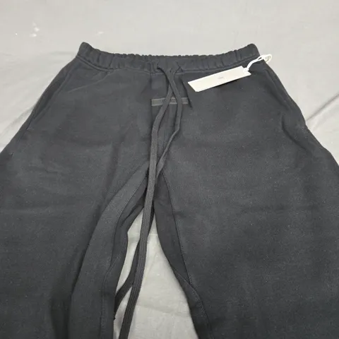 ESSENTIALS STRETCH BLACK JOGGERS - SIZE SMALL