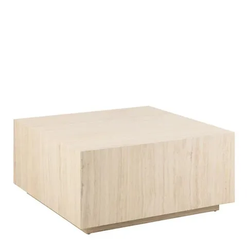 BOXED DICE SQUARE COFFEE TABLE IN LIGHT TRAVERTINE EFFECT 90X90X42CM
