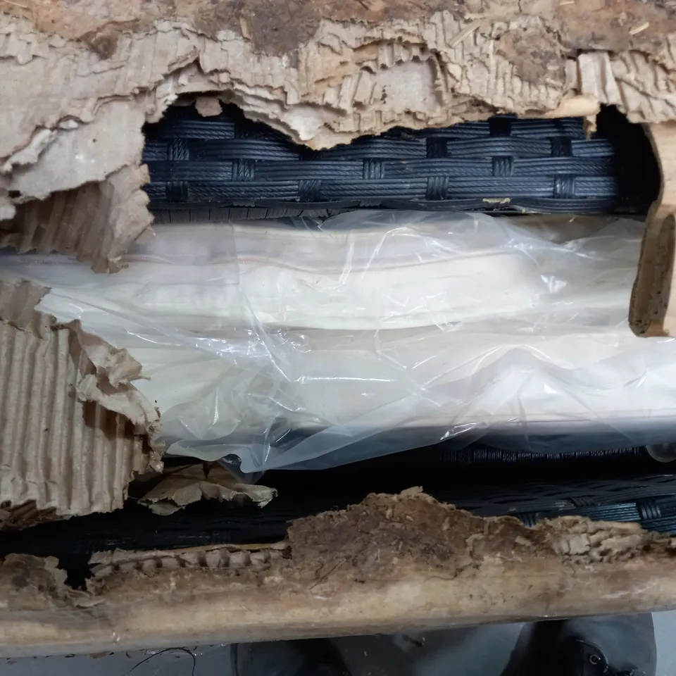 BOXED OAKELLA DIANA RATTAN EFFECT FURNITURE SET (2 BOXES)