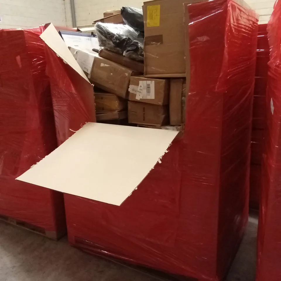 PALLET OF ASSORTED HOUSEHOLD GOODS AND PRODUCTS TO INCLUDE; BOXED FURNITURE ETC