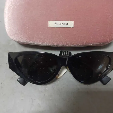 BOXED MIU MIU CAT EYE SUNGLASSES - BLACK