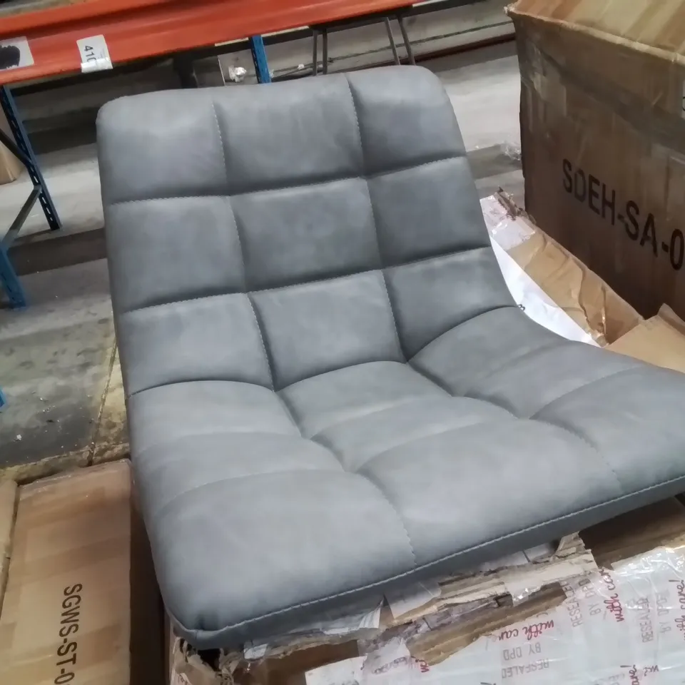 PAIR OF CHRISTIE GREY FAUX LEATHER BARSTOOLS