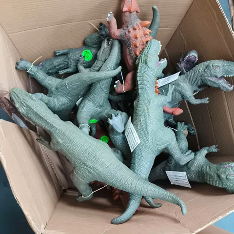 BOX OF APPROXIMATELY 15 ASSORTED TOY DINOSAURS