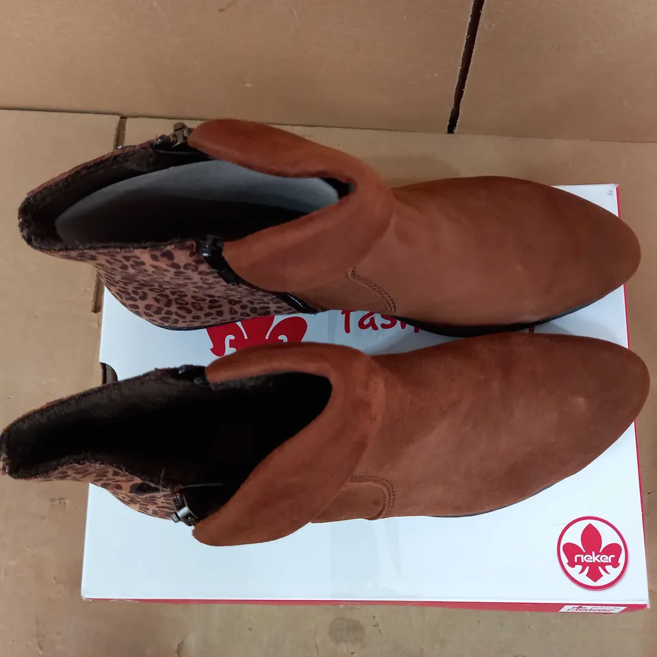 RIEKER CUFF ANKLE BOOT - TAN - SIZE 7.5