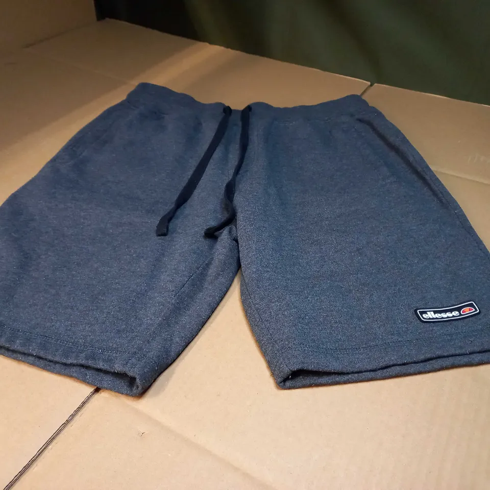 ELLESSE GREY MARL/LOGO JOGGER SHORTS - SMALL