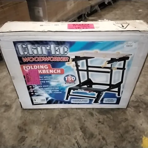 BOXED CLARKE WOODWORK FOLDING WORKBENCH 