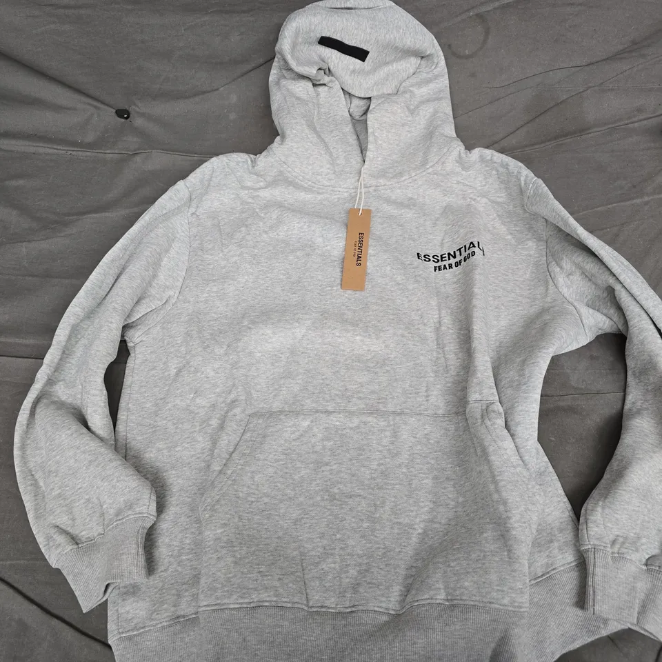 ESSENTIALS FEAR OF GOD HOODIE IN GREY - MEDIUM
