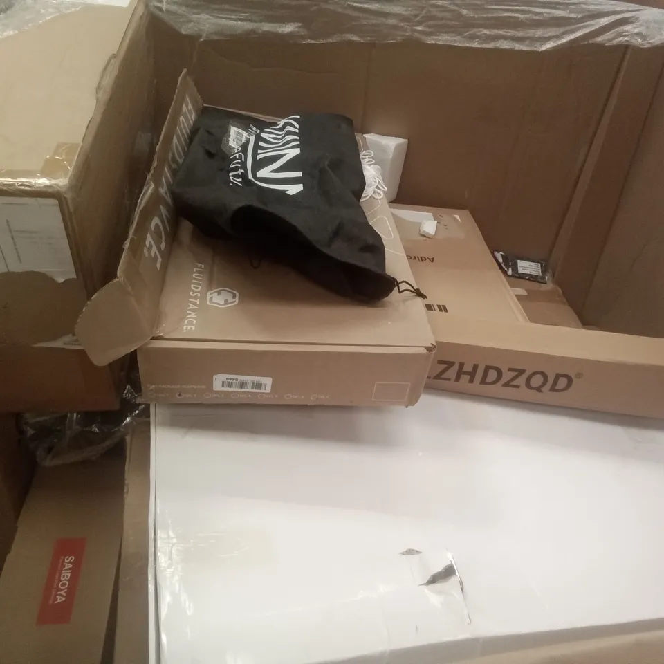 PALLET OF ASSORTED ITEMS INCLUDING PEPE TOILET RISER 4", PICNIC FOLDING TABLE, CARBON FIBRE CRUTCHES, PEPE BEDSIDE COMMODE,  DOUBLE SHELF 