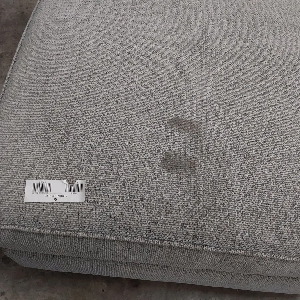 QUALITY BRITISH DESIGNER LOUNGE Co. LARGE RECTANGULAR FOOTSTOOL GREY FABRIC 