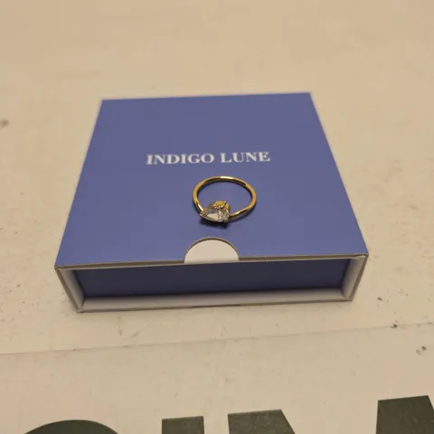 INDIGO LUNE GOLD RING WITH CLEAR STONE