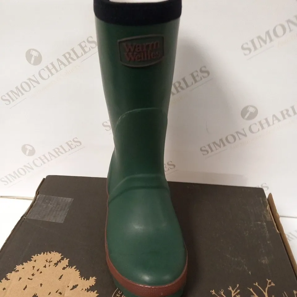 BOXED THE WARM WELLY COMPANY GREEN CHILDREN'S SIZE 13