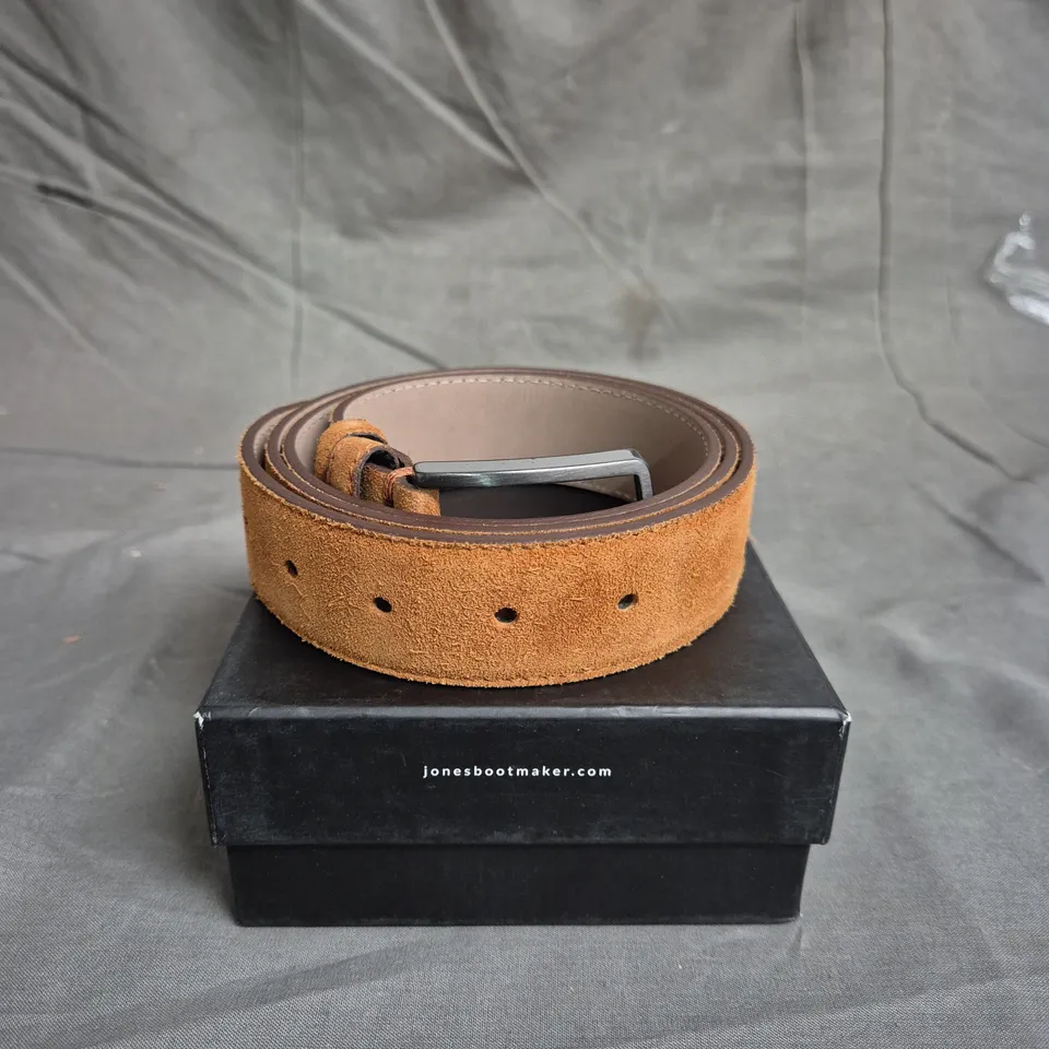 JONES BOOTMAKER TAN SUEDE BELT - MEDIUM