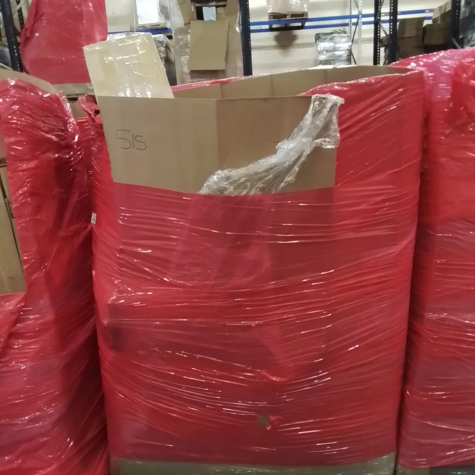 MIXED PALLET CONTAINING VARIOUS BOXED HOUSEHOLD ITEMS TO INCLUDE, SHOE RACK AND LOTS OF UNMARKED BOXED ITEMS