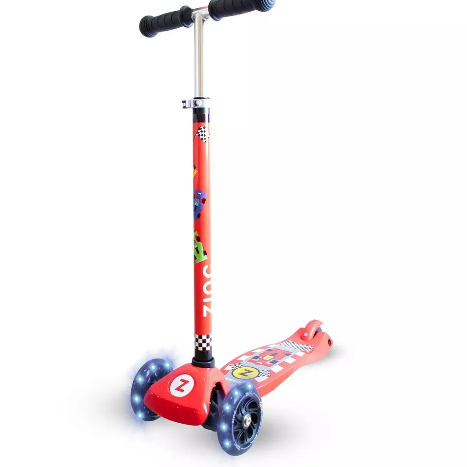 THREE WHEELED LIGHT UP EXPLORER SCOOTER - RACING CAR - COLLECTION ONLY