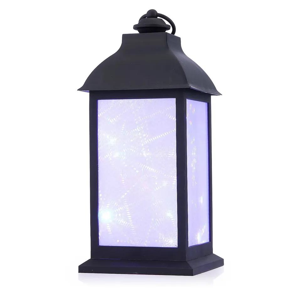 HOME STORIES SET OF 2 INDOOR / OUTDOOR LED EFFECT LANTERNS.