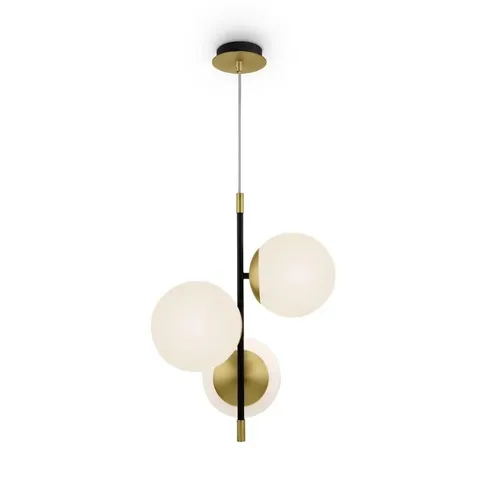 BOXED RHEA 3-LIGHT GOLD SPHERE PENDANT