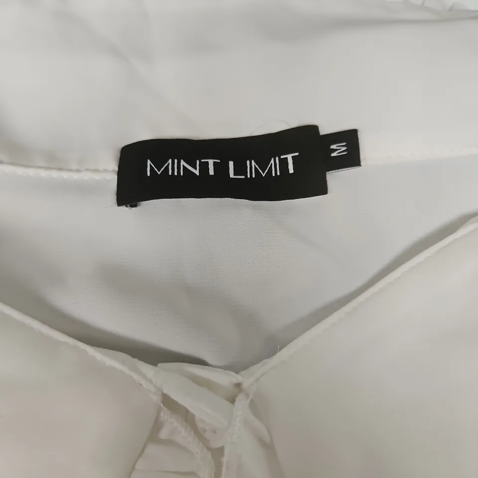 MINT LIMIT WHITE BLOUSE WITH PETER PAN COLLAR – WOMEN'S TOP, SIZE M