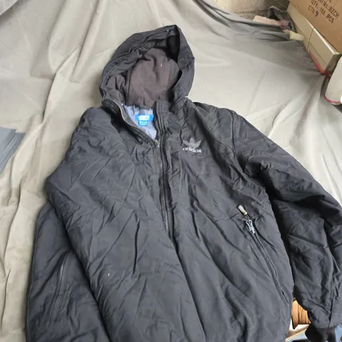 ADIDAS BLACK HOODED PUFFER JACKET – UK SIZE S (MEN'S)