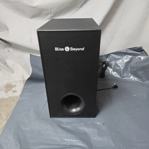 BLISS AND BEYOND SUBWOOFER IN BLACK. 