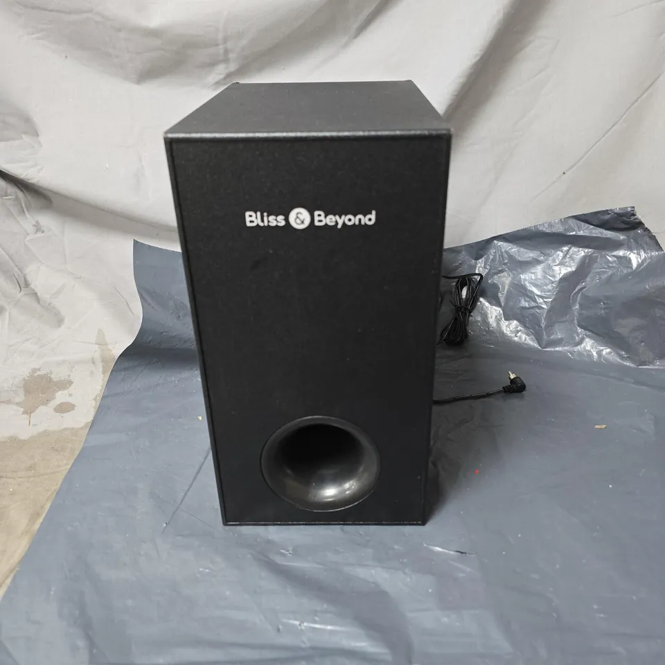 BLISS AND BEYOND SUBWOOFER IN BLACK. 