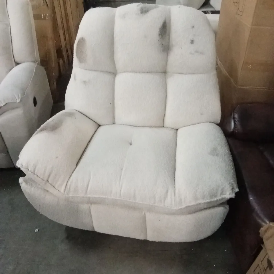 DESIGNER BOUCLE SWIVEL RECLINING CHAIR
