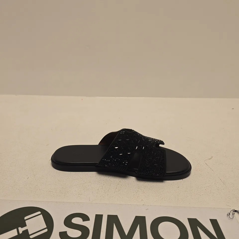 HERMES WOMEN'S BLACK BEADED SLIDE SANDALS SIZE EU 43