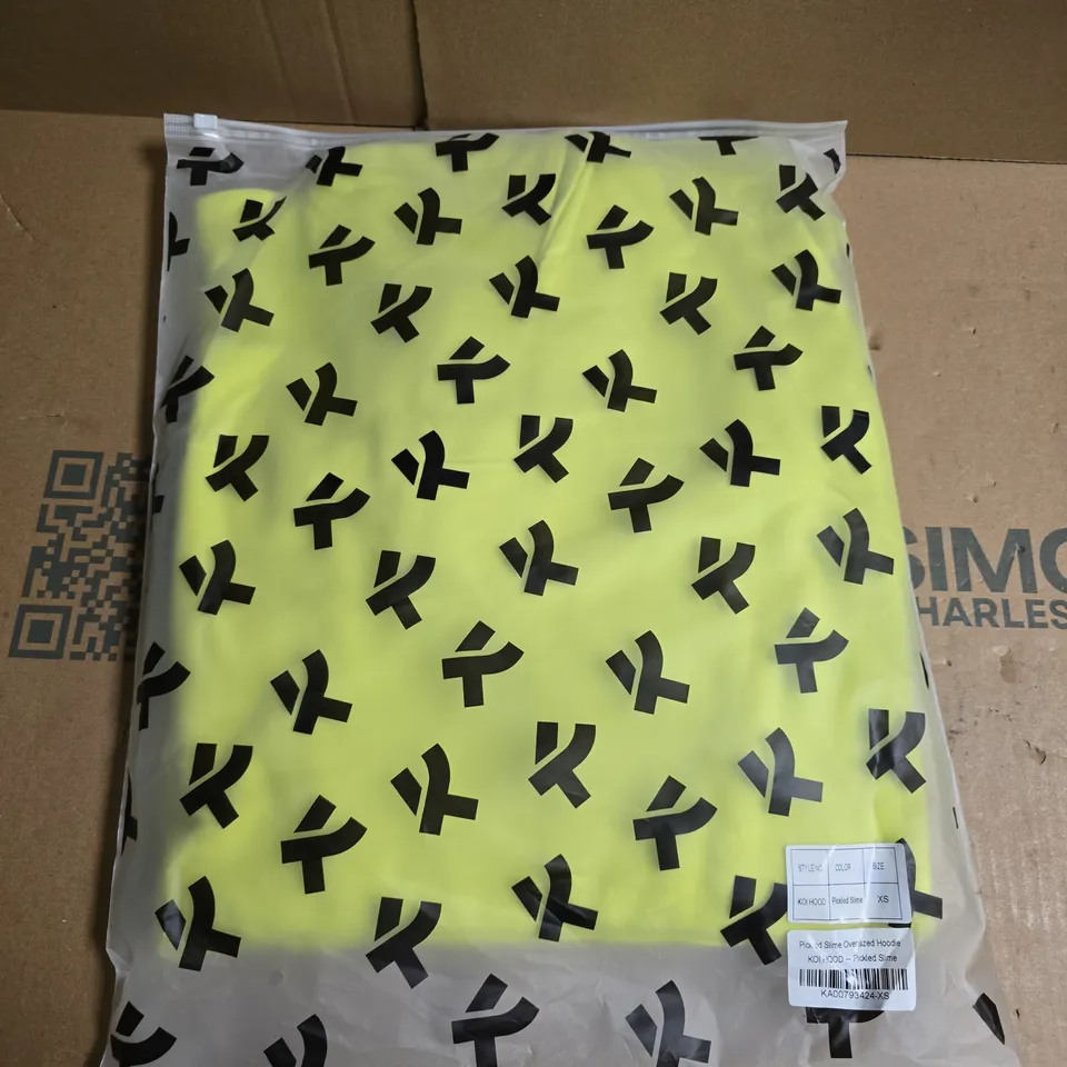 BOX OF APPROXIMATELY 10 KOI PICKLED SLIME OVERSIZED HOODIES - SIZE XS
