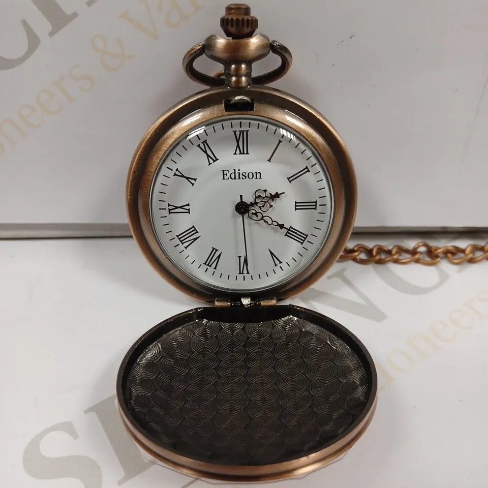 MENS EDISON POCKET WATCH WITH CHAIN