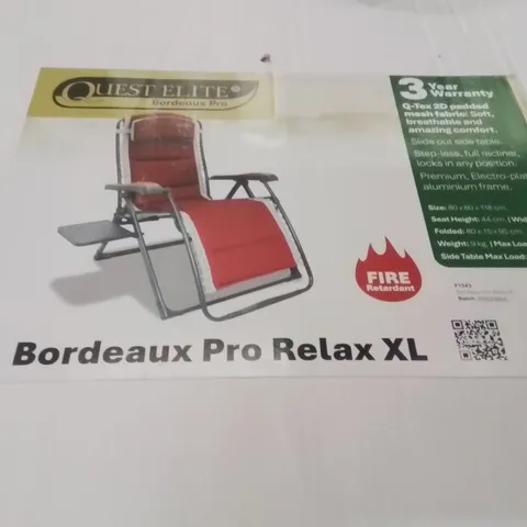 BOXED BORDEAUX PRO RELAX XL SUN LOUNGER RED