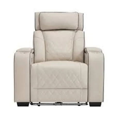 BOXED CAPRI ELECTRIC AIR LEATHER RECLINER CHAIR IN BEIGE