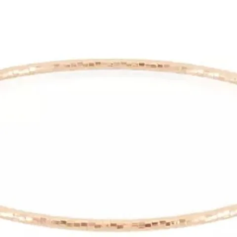 ROSE GOLD 9CT ITALIAN GOLD DIAMOND CUT SLIP ON BANGLE 1G