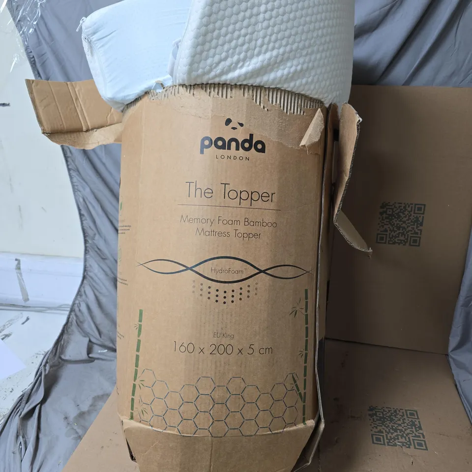 PANDA LONDON THE TOPPER MEMORY FOAM BAMBOO MATTRESS TOPPER 160 X 200 X 5 CM
