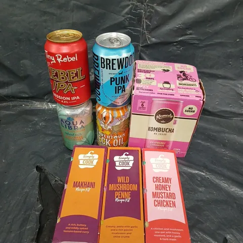 APPROXIMATELY 5 ASSORTED FOOD &DRINK ITEMS TO INCLUDE - SLIMFAST, SIMPLY COOK AND PALE ALE  - COLLECTION ONLY